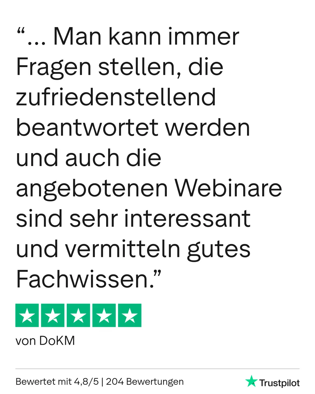 Kundenbewertung Webinar Trustpilot