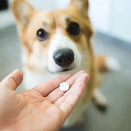 Hund nimmt Medikamente